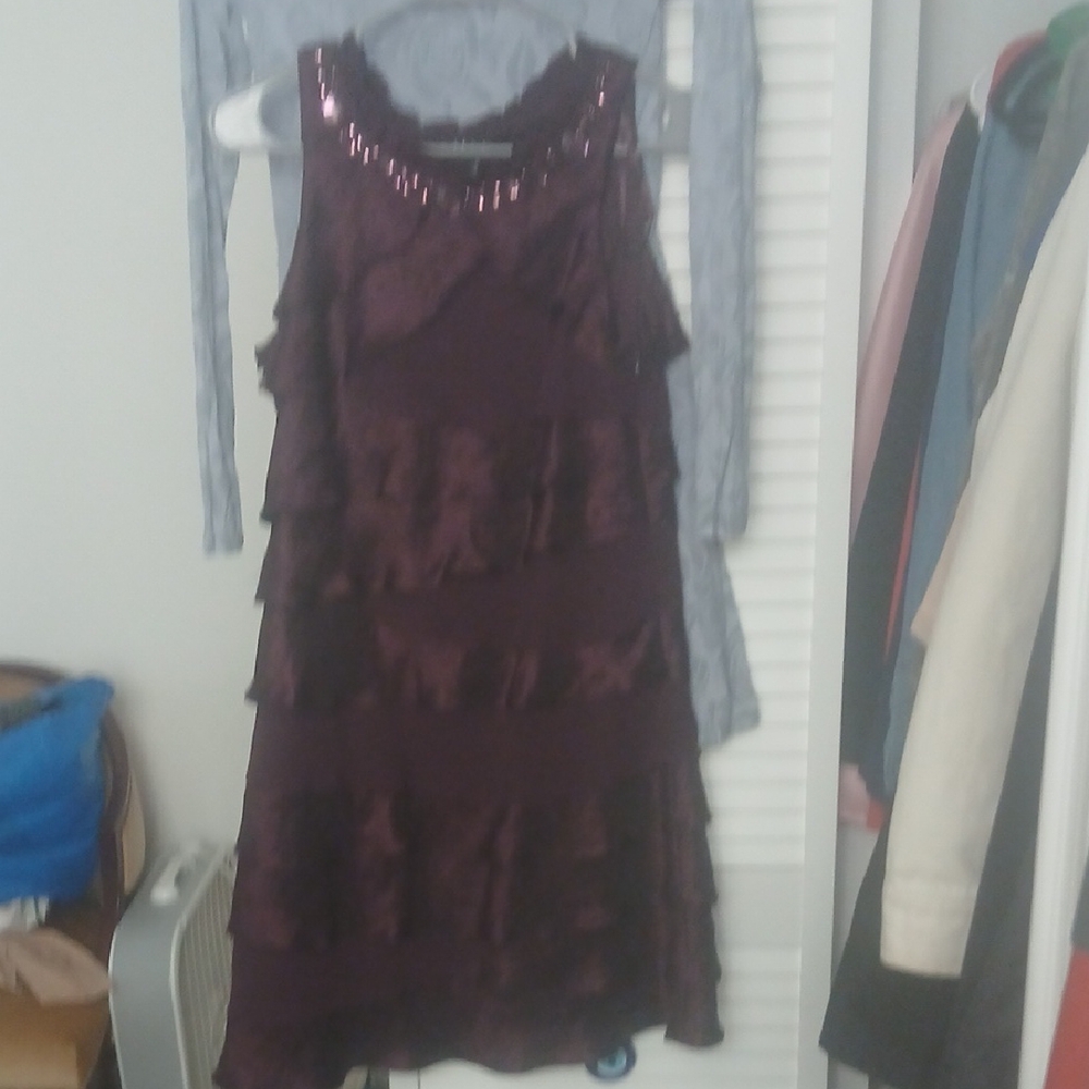 S.L. Fashions Purple Midi Dress